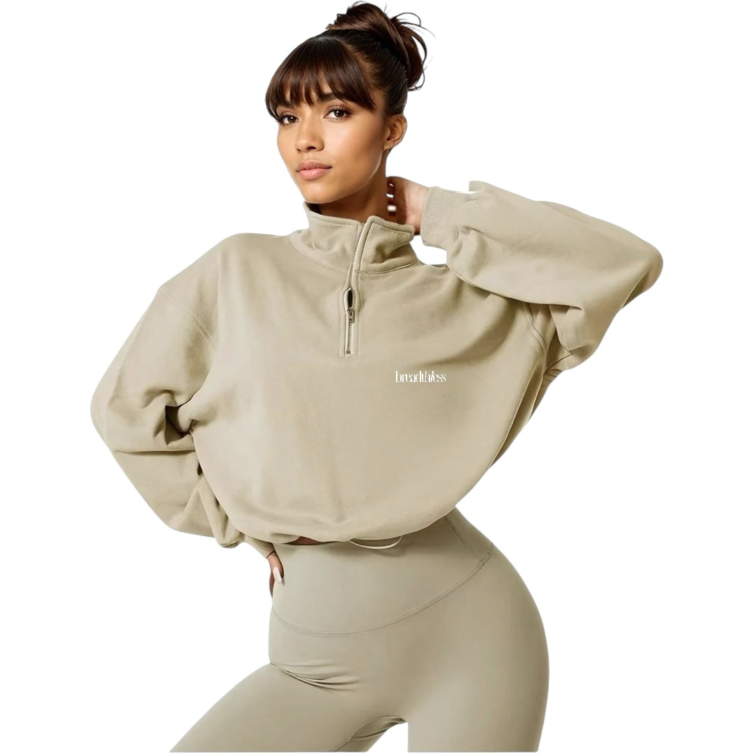 The Half-Zip Drawstring Sweater