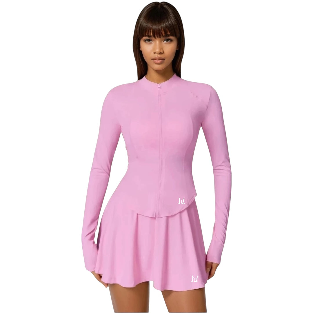 The Zip-Up Top & Tennis Skirt Set