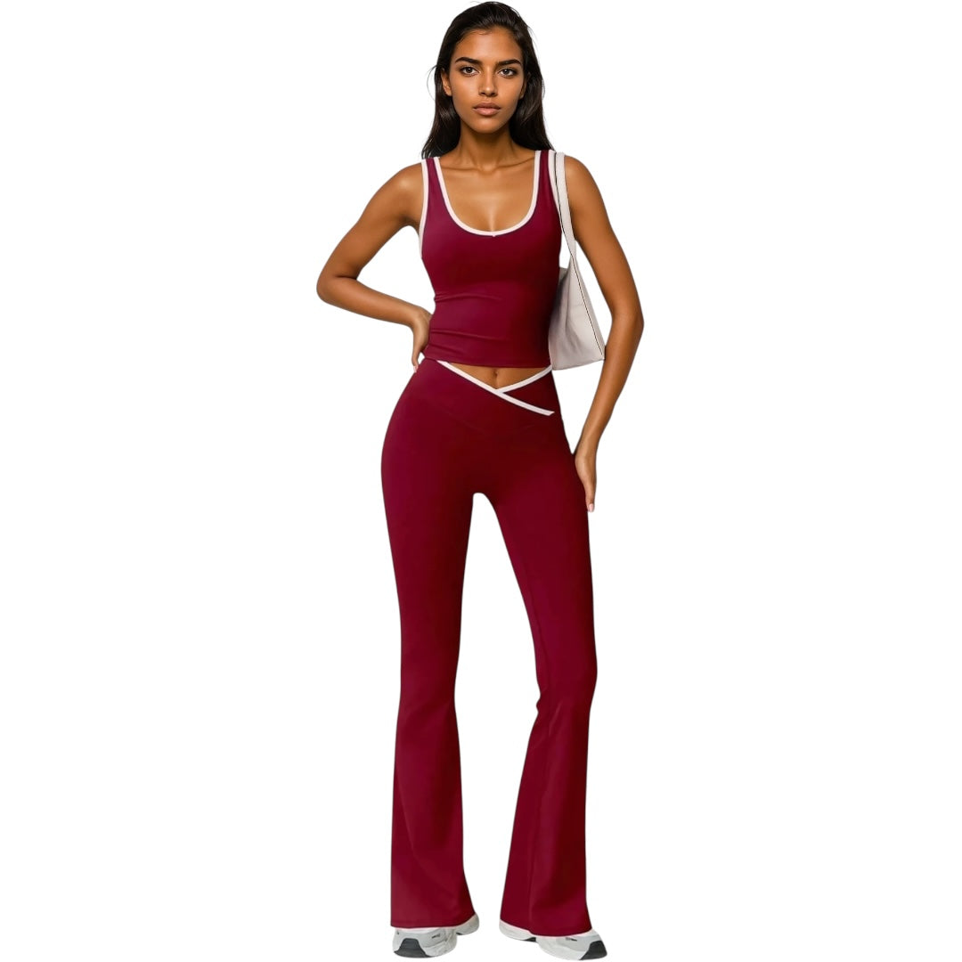 The Contrast Sports Bra & V-Line Pants Set