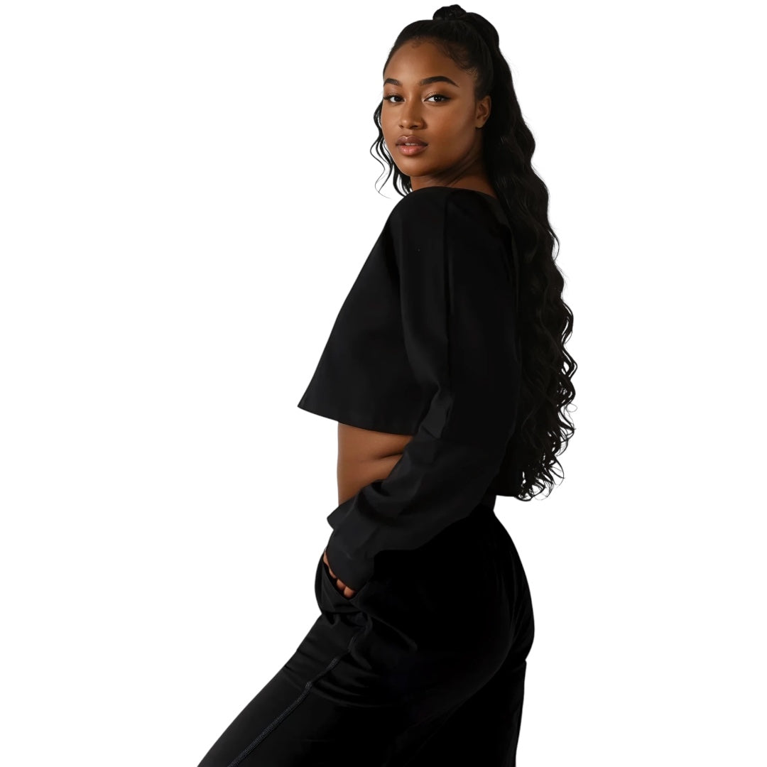 The Long Sleeve Oversized Crop Top