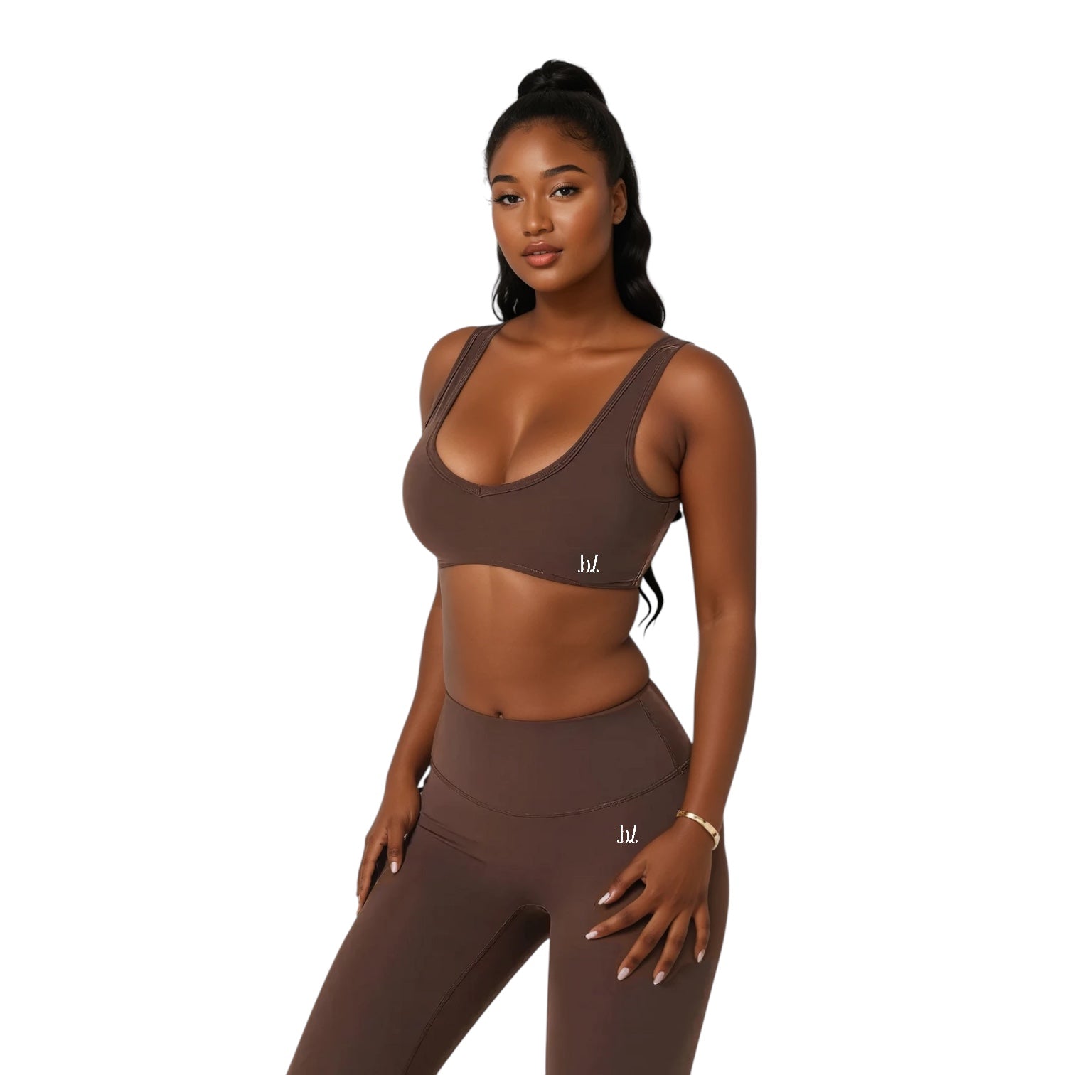 Butter-Soft V-Neck Sports Bra & High-Waisted Leggings