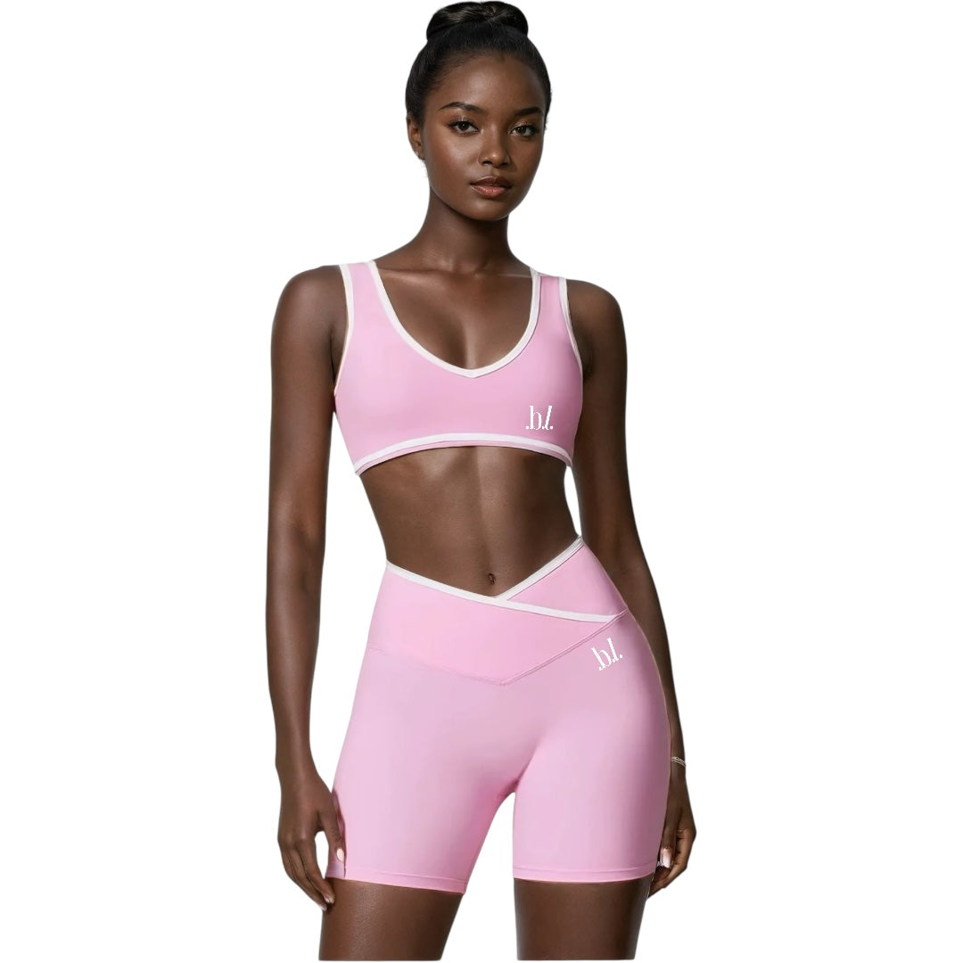 The Contrast Sports Bra & V-Line Shorts