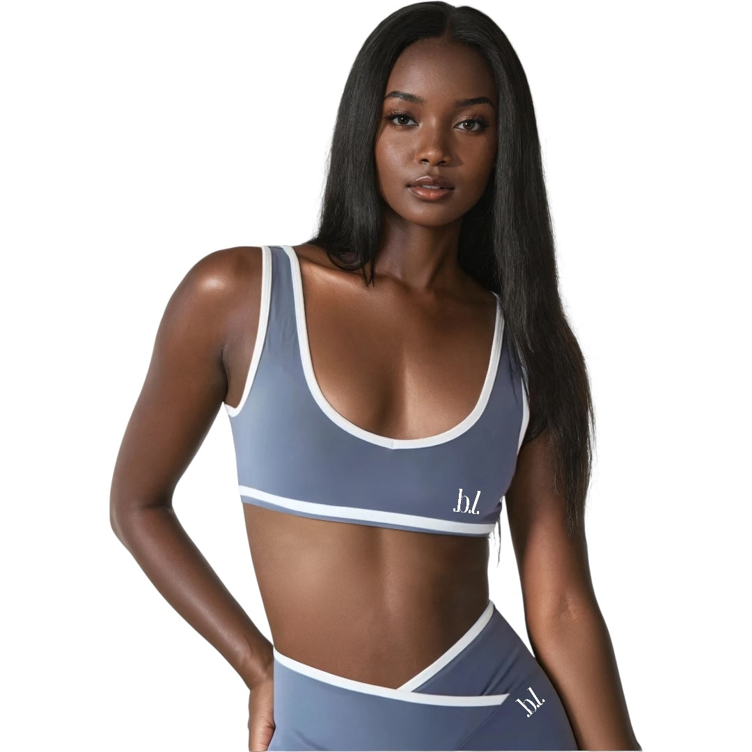 The Contrast Sports Bra & V-Line Shorts