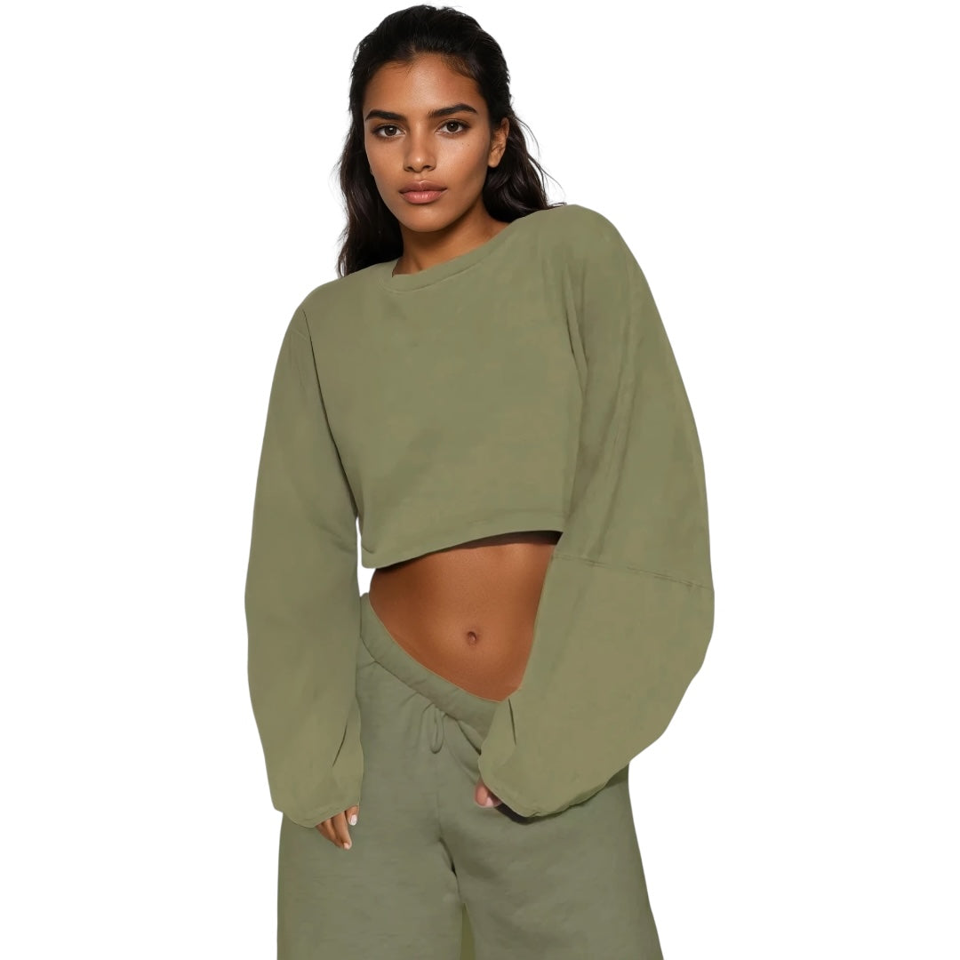 The Long Sleeve Oversized Crop Top