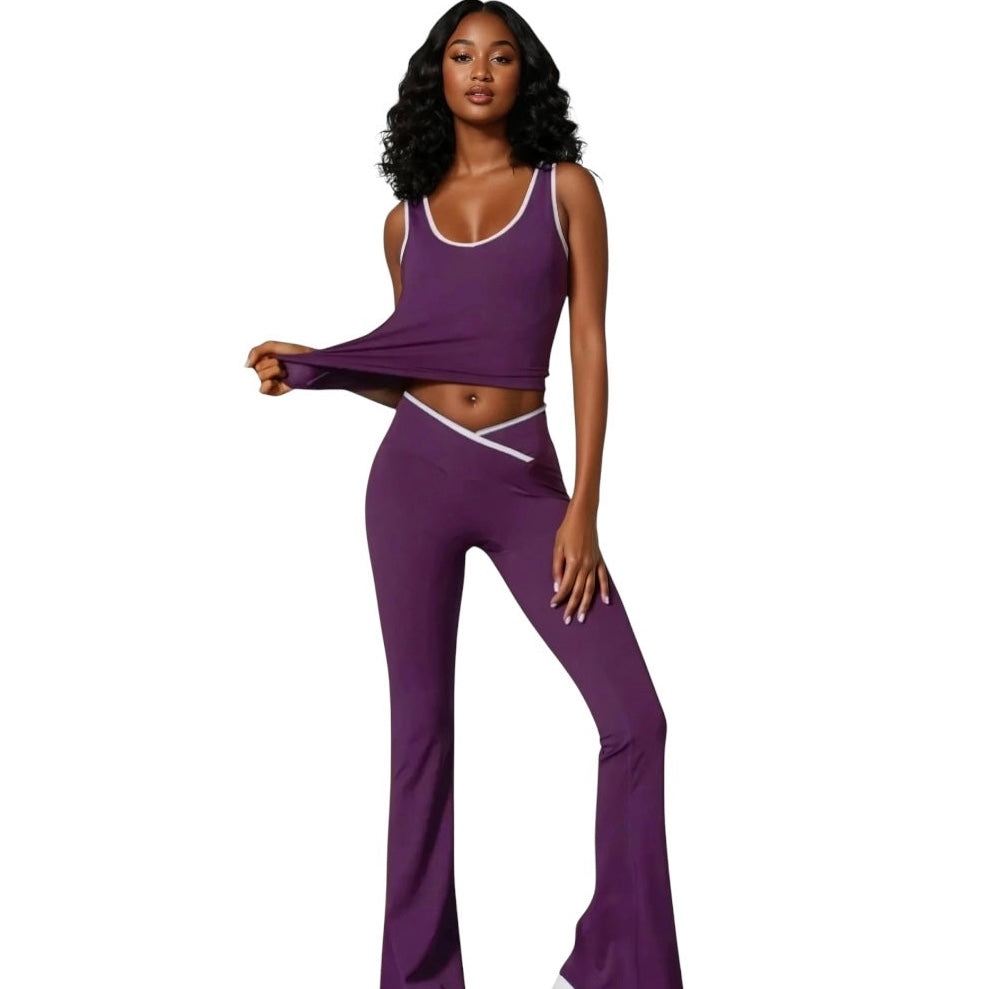 The Contrast Sports Bra & V-Line Pants Set