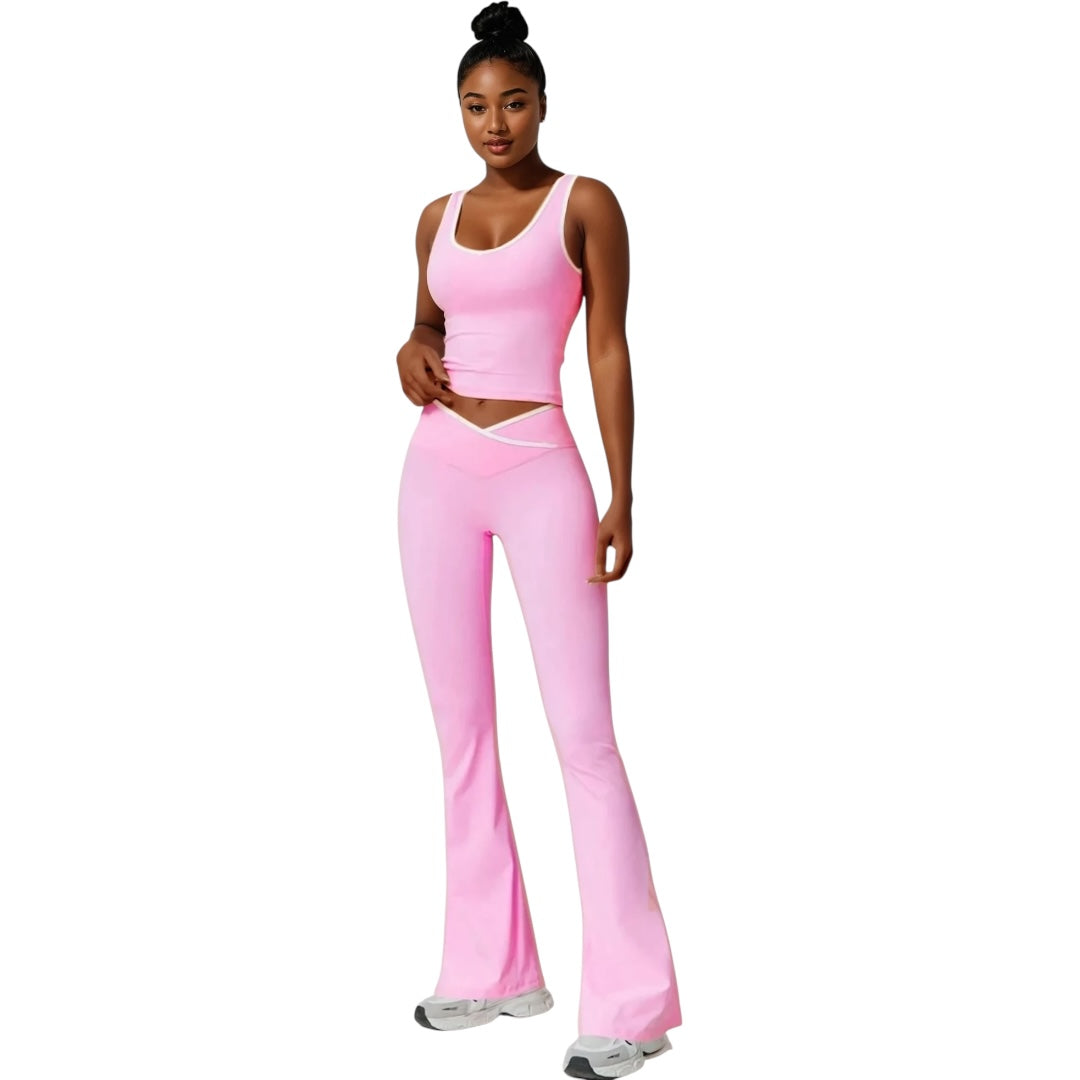 The Contrast Sports Bra & V-Line Pants Set