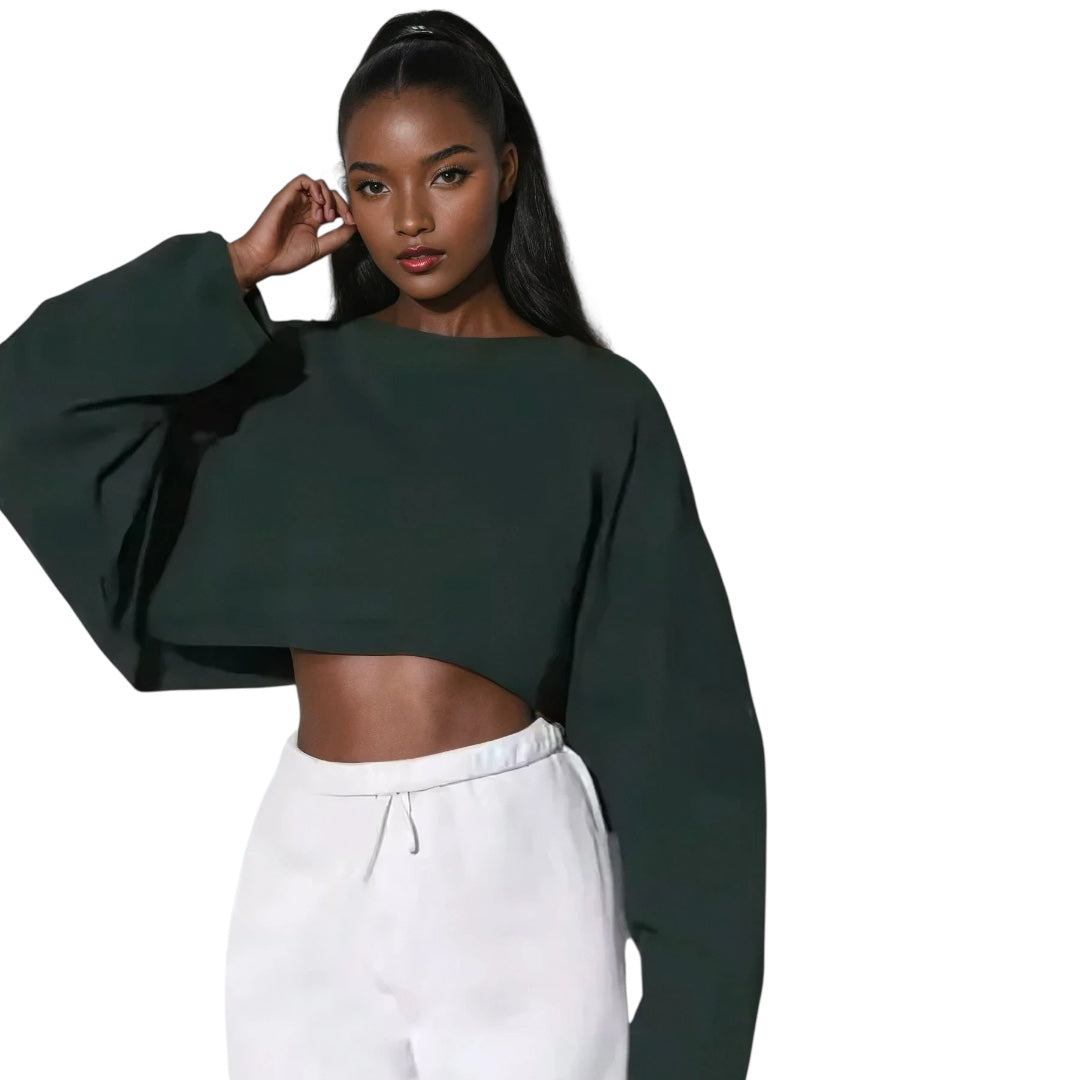 The Long Sleeve Oversized Crop Top