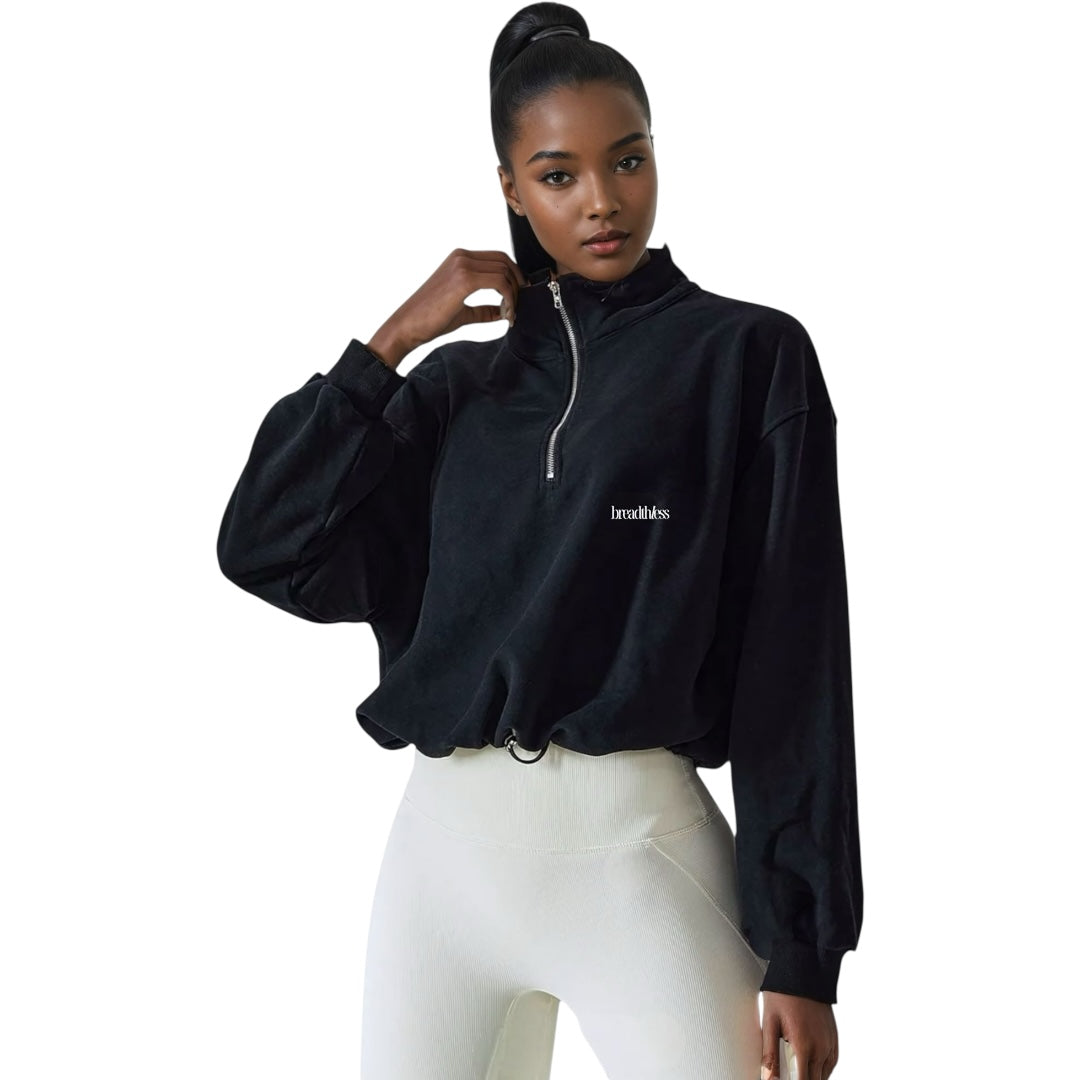 The Half-Zip Drawstring Sweater