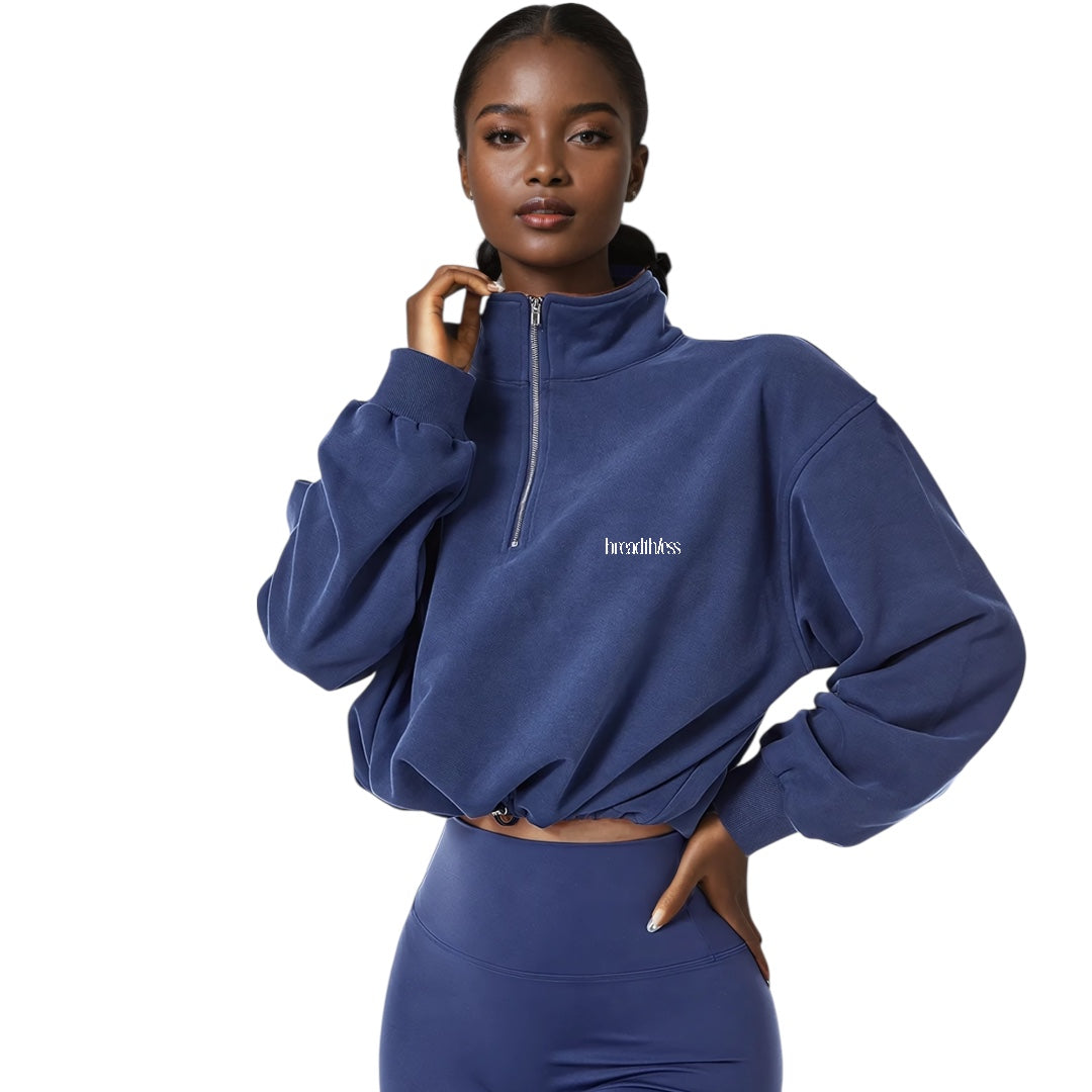 The Half-Zip Drawstring Sweater