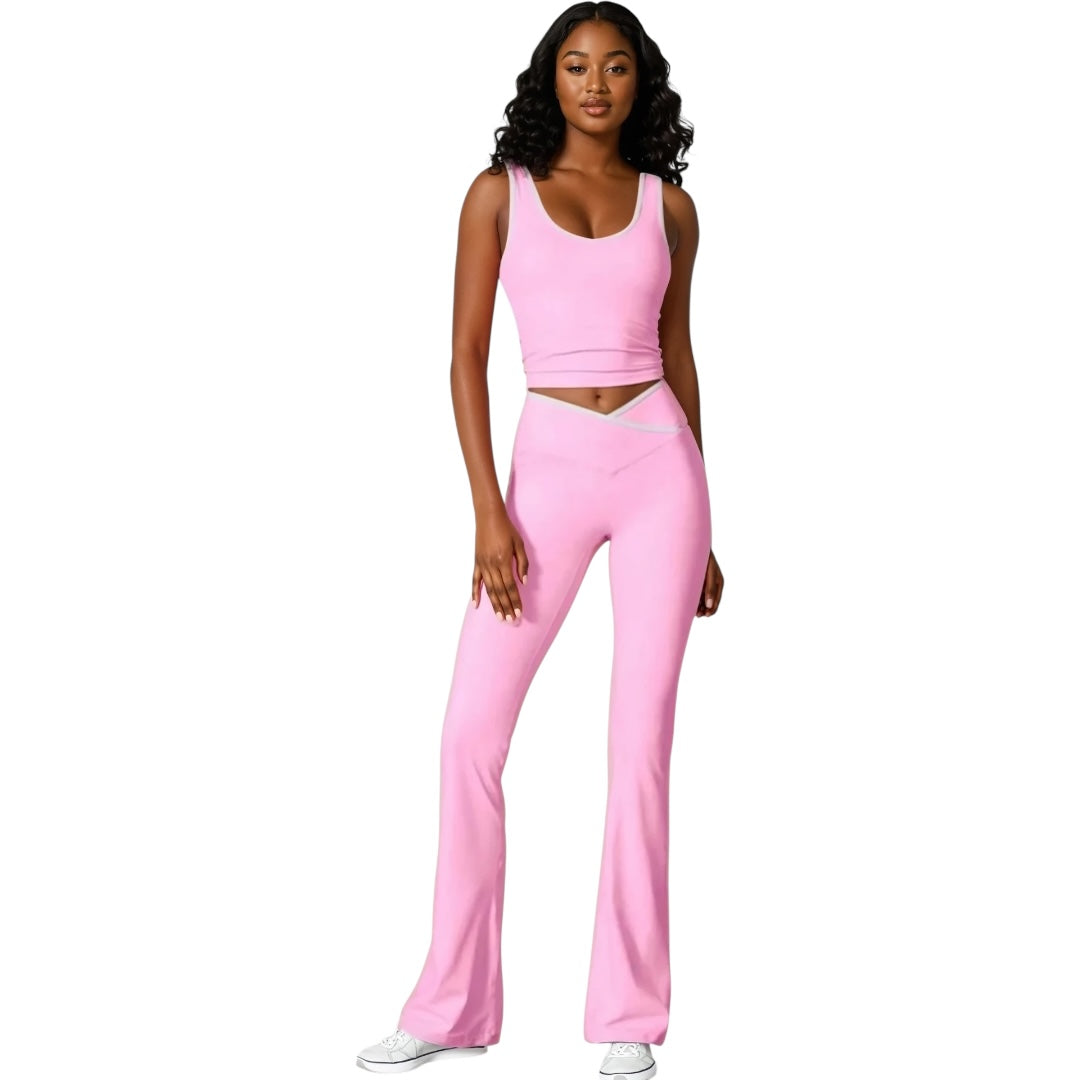 The Contrast Sports Bra & V-Line Pants Set