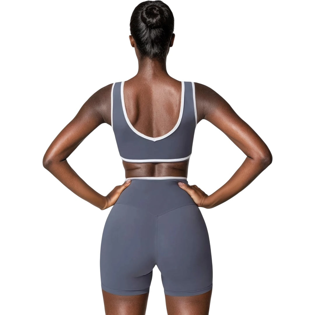 The Contrast Sports Bra & V-Line Shorts