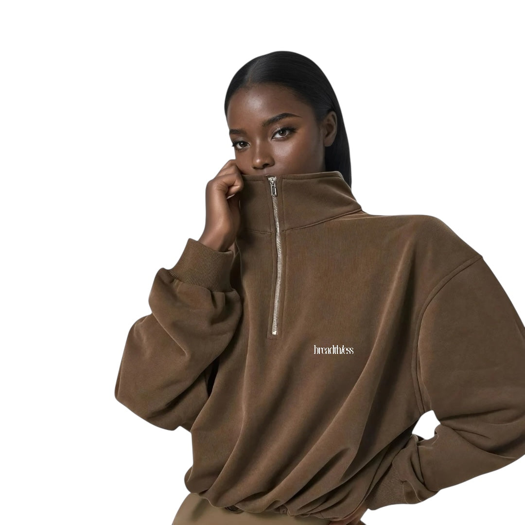 The Half-Zip Drawstring Sweater
