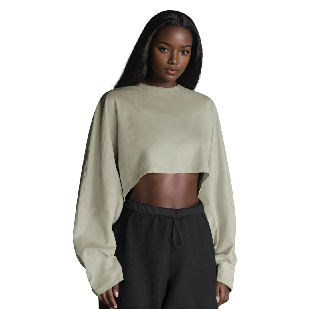 The Long Sleeve Oversized Crop Top