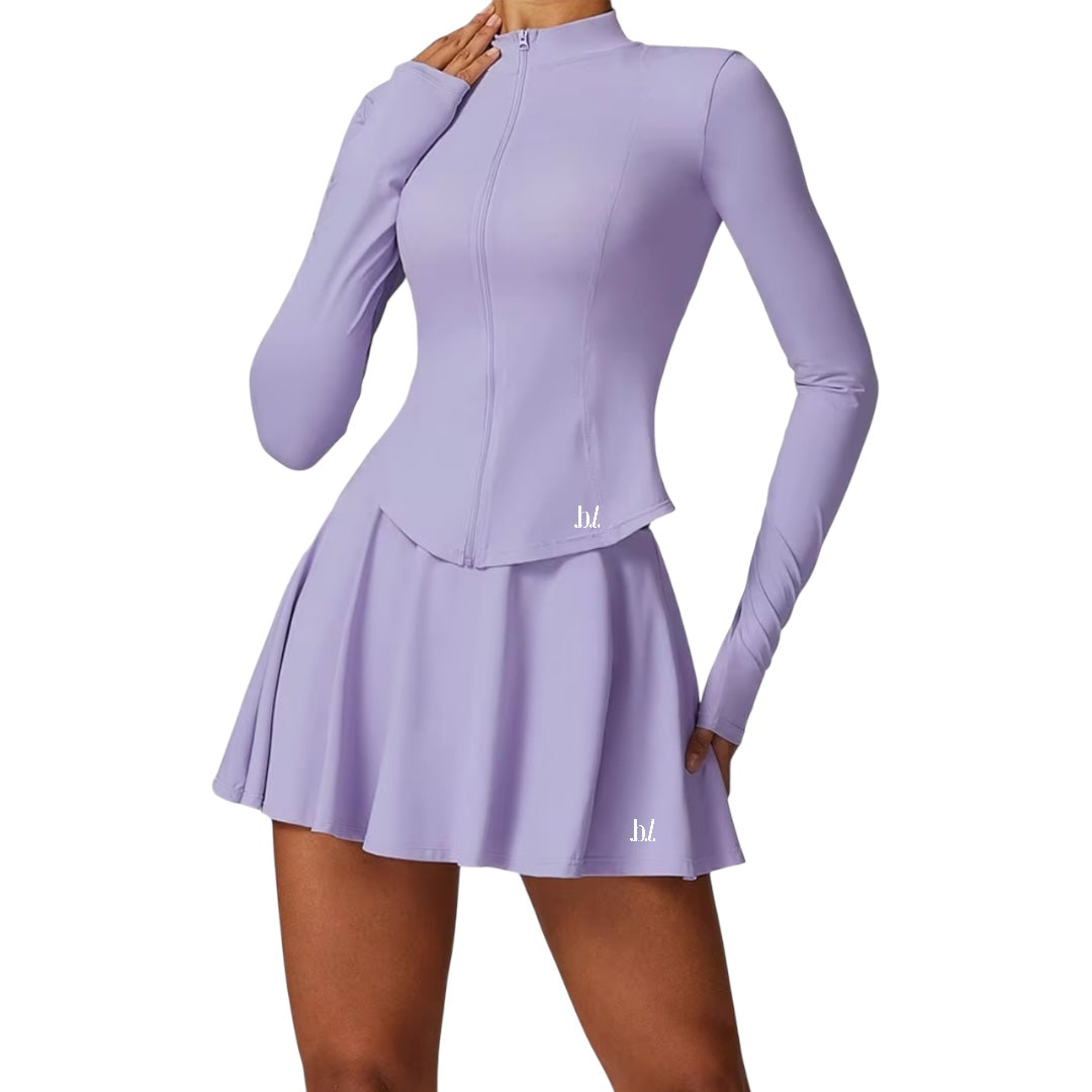 The Zip-Up Top & Tennis Skirt Set