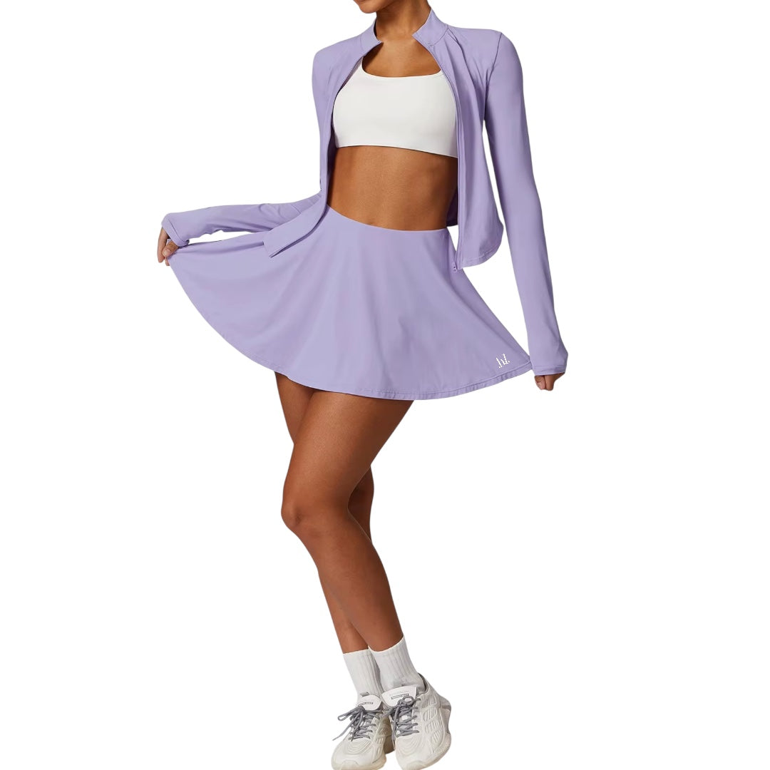 The Zip-Up Top & Tennis Skirt Set