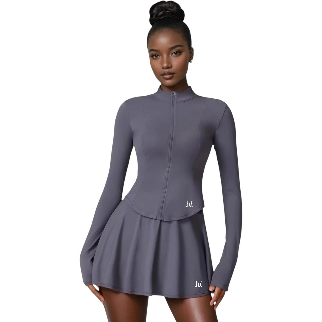 The Zip-Up Top & Tennis Skirt Set