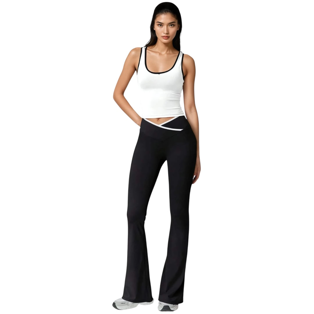 The Contrast Sports Bra & V-Line Pants Set