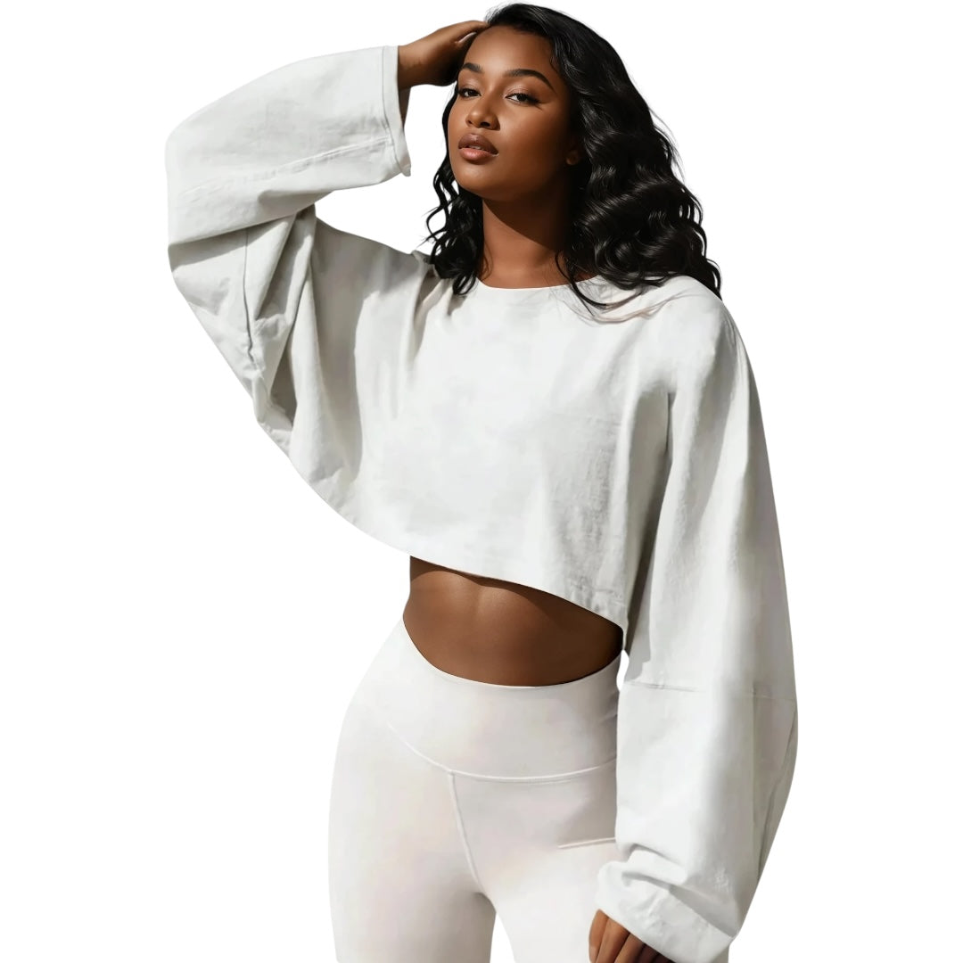 The Long Sleeve Oversized Crop Top