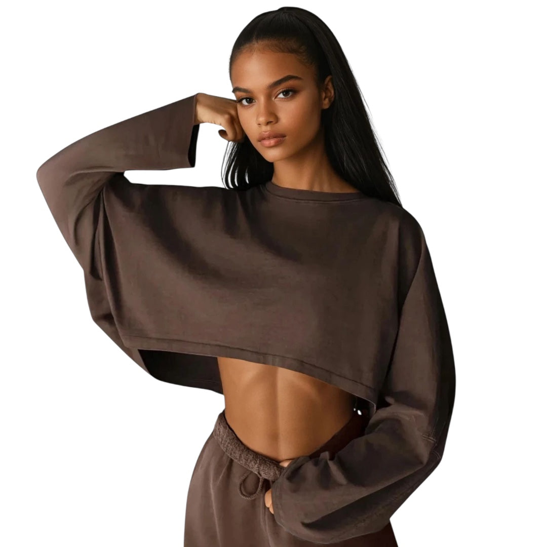 The Long Sleeve Oversized Crop Top