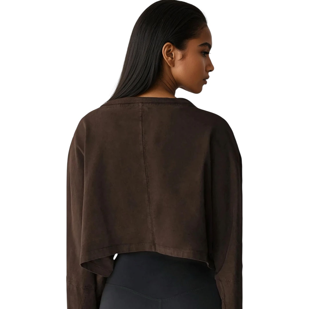 The Long Sleeve Oversized Crop Top