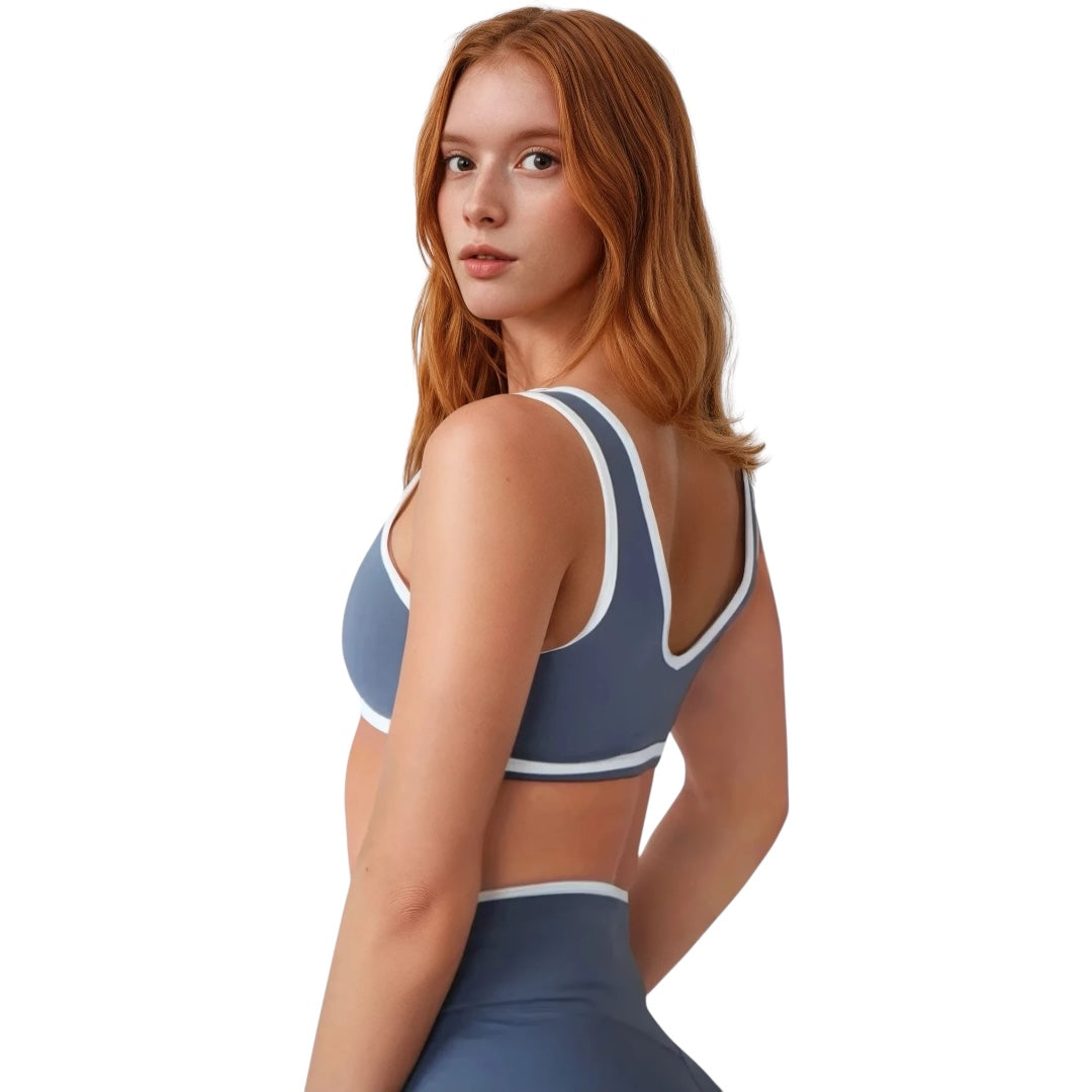 The Contrast Sports Bra & V-Line Shorts
