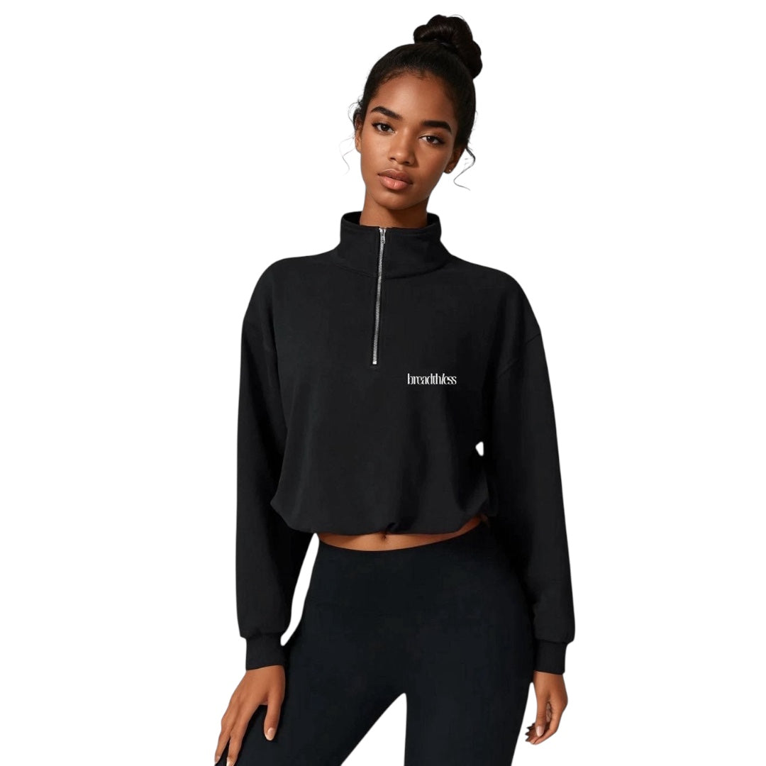The Half-Zip Drawstring Sweater